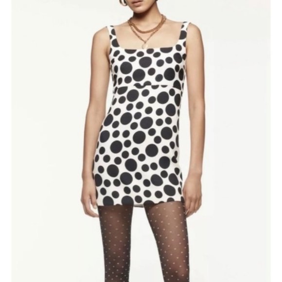 NWT Zara Studio Polka Dot Sleeveless Mini Dress Low Back Sz XS - Picture 1 of 14